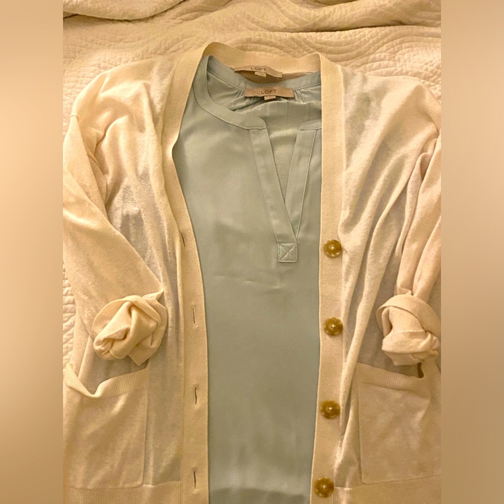 Loft Mixed Media Blouse!